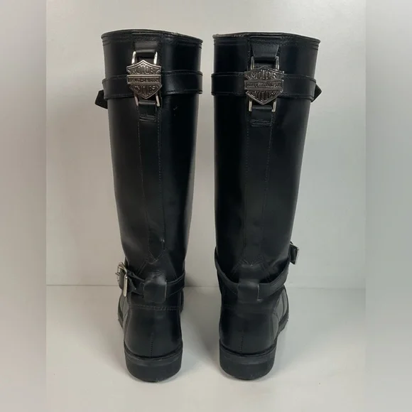 Vintage Harley Davidson Lace Up Motorcycle Boots 8 M USA Made Go-Go